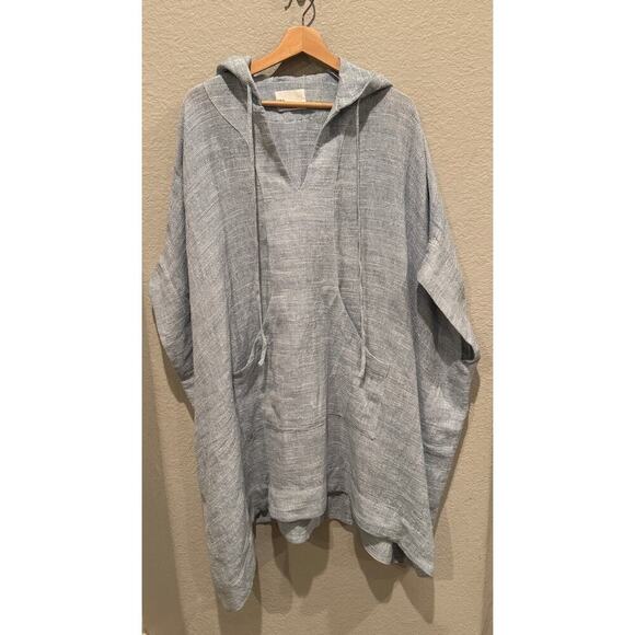 Lisa Marie Fernandez Women's Hooded Linen Blend Cover-Up Poncho Size 2 - Picture 10 of 11
